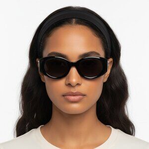 New Authentic Prada SPR 20Z Acetate Oval Symbole Sunglass– Black &Green Marbles